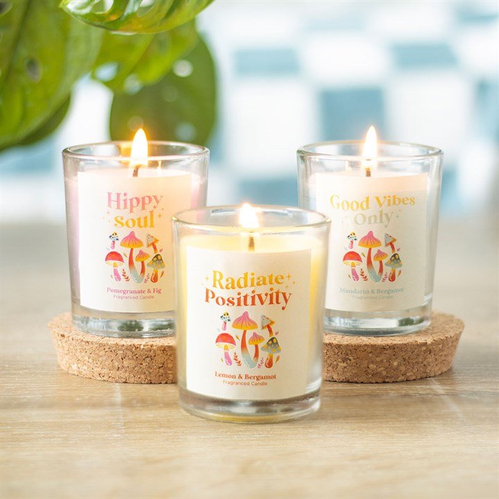 Set of 3 Funky Fungi Mushroom Votive Candles | Inspired Creative Gifts | UK Supplier