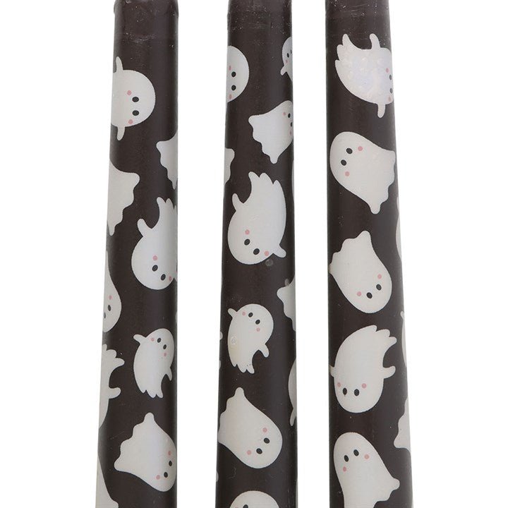 Set of 3 Ghost Print Taper Candles | Inspired Creative Gifts | UK Supplier