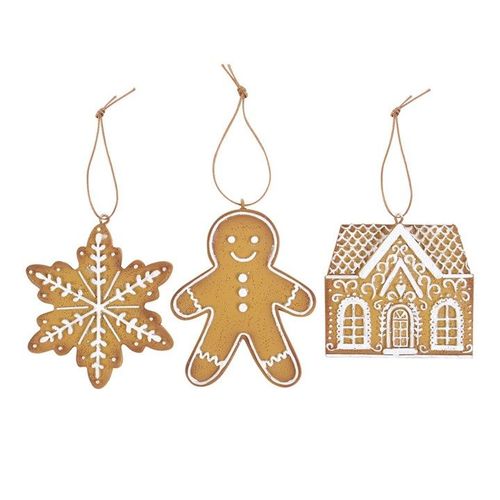 Set of 3 Hanging Gingerbread Decorations | Inspired Creative Gifts | UK Supplier
