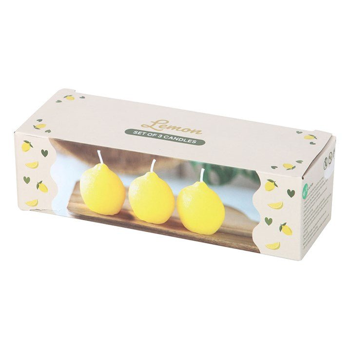 Set of 3 Lemon Shaped Candles | Inspired Creative Gifts | UK Supplier