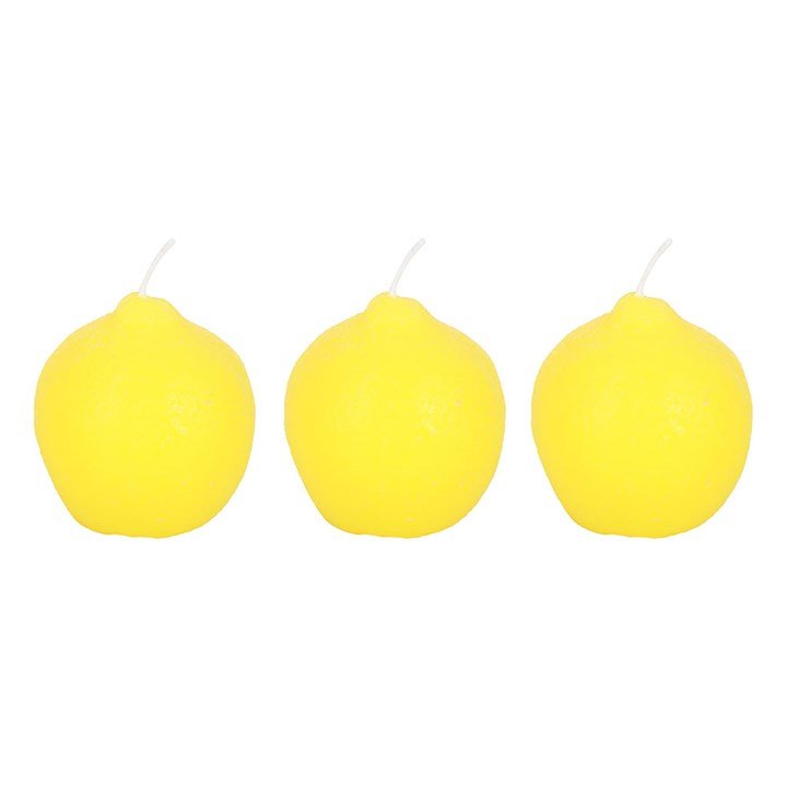 Set of 3 Lemon Shaped Candles | Inspired Creative Gifts | UK Supplier