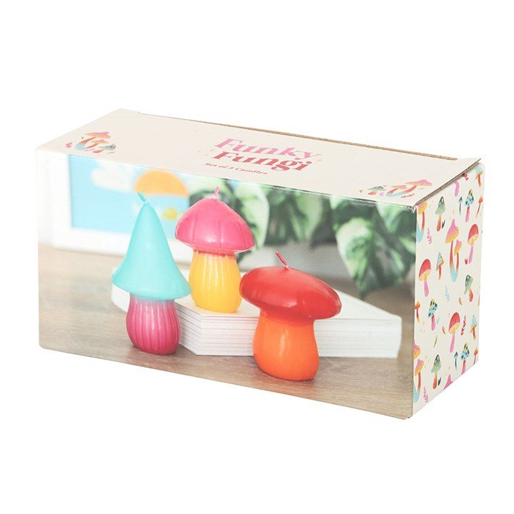 Set of 3 Mushroom Shaped Candles | Inspired Creative Gifts | UK Supplier