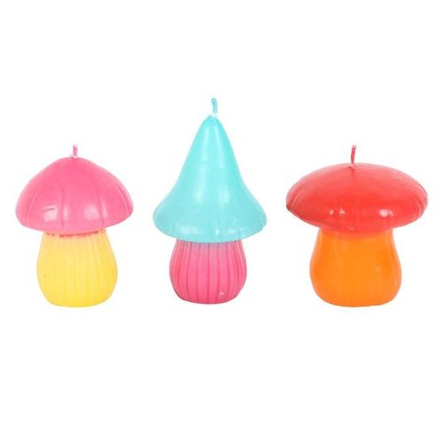Set of 3 Mushroom Shaped Candles | Inspired Creative Gifts | UK Supplier