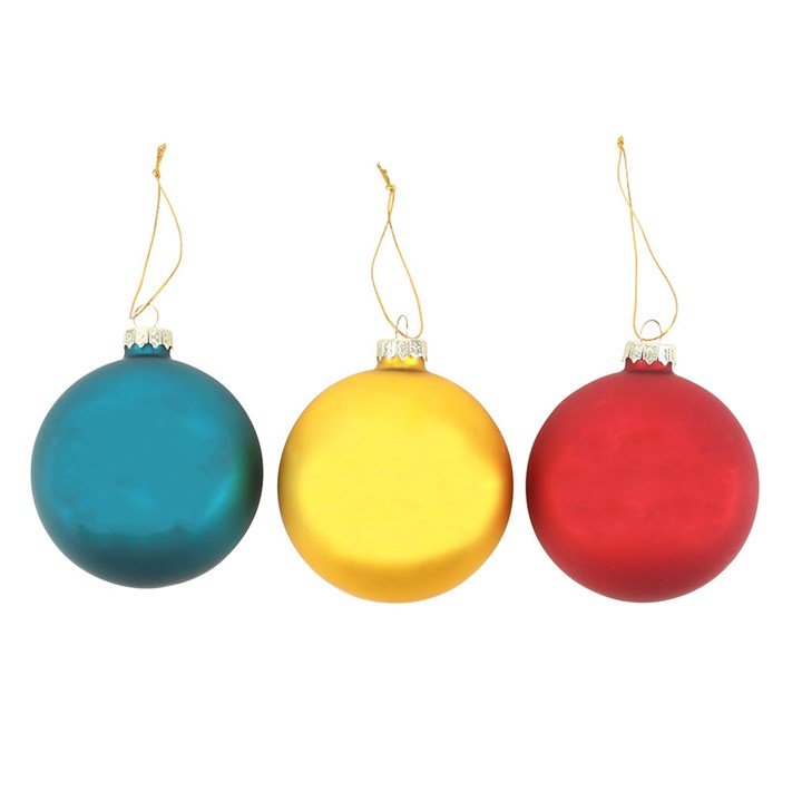 Set of 3 Nostalgic Christmas Glass Baubles | Inspired Creative Gifts | UK Supplier