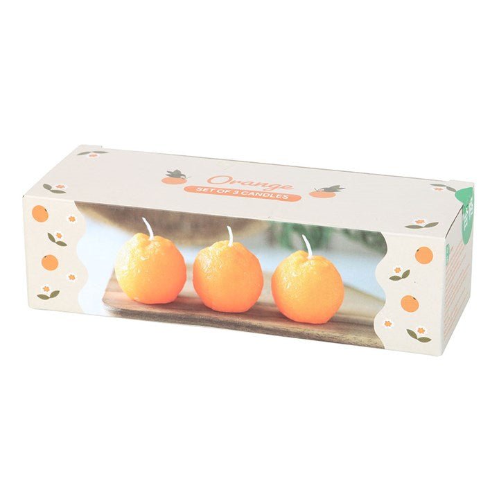 Set of 3 Orange Shaped Candles | Inspired Creative Gifts | UK Supplier