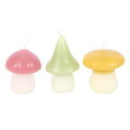 Set of 3 Pastel Mushroom Candles | Inspired Creative Gifts | UK Supplier