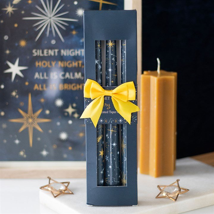 Set of 3 Starry Night Taper Candles | Inspired Creative Gifts | UK Supplier