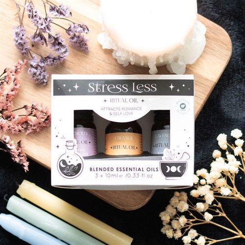 Set of 3 Stress Less Ritual Blended Essential Oils | Inspired Creative Gifts | UK Supplier
