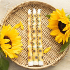 Set of 3 Sunflower Taper Candles | Inspired Creative Gifts | UK Supplier