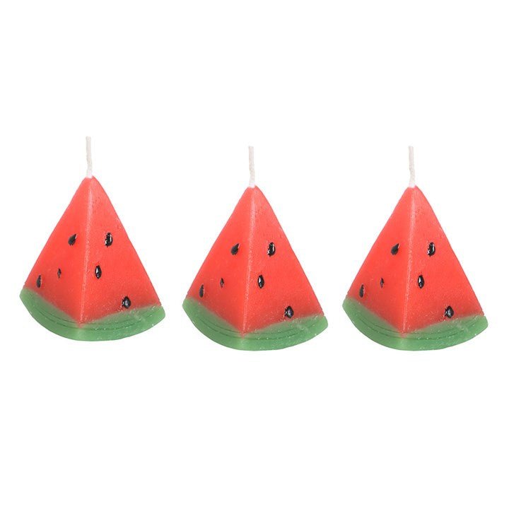 Set of 3 Watermelon Shaped Candles | Inspired Creative Gifts | UK Supplier