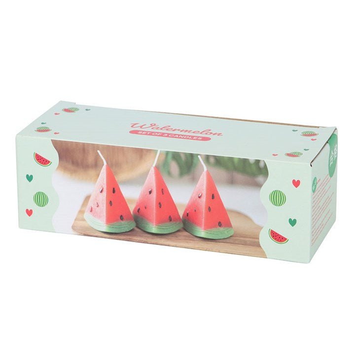 Set of 3 Watermelon Shaped Candles | Inspired Creative Gifts | UK Supplier
