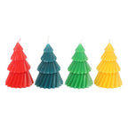 Set of 4 Colourful Christmas Tree Candles | Inspired Creative Gifts | UK Supplier