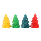 Set of 4 Colourful Christmas Tree Candles | Inspired Creative Gifts | UK Supplier