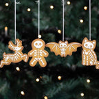 Set of 4 Creepy Skeleton Cookie Ornaments | Inspired Creative Gifts | UK Supplier