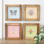 Set of 4 Floral Bug Framed Wall Art Prints | Inspired Creative Gifts | UK Supplier