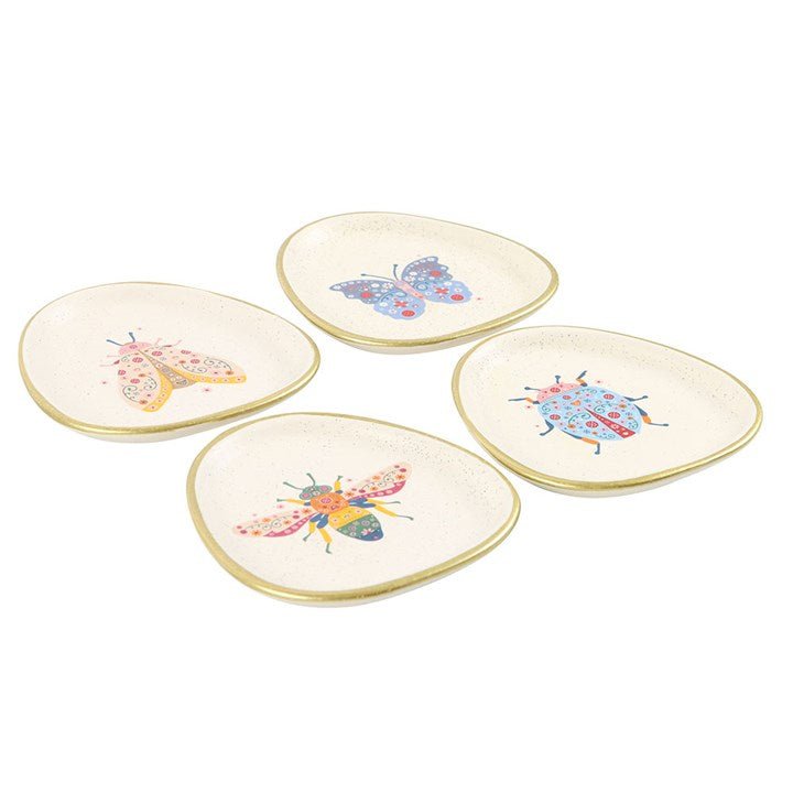 Set of 4 Floral Bug Trinket Dishes | Inspired Creative Gifts | UK Supplier