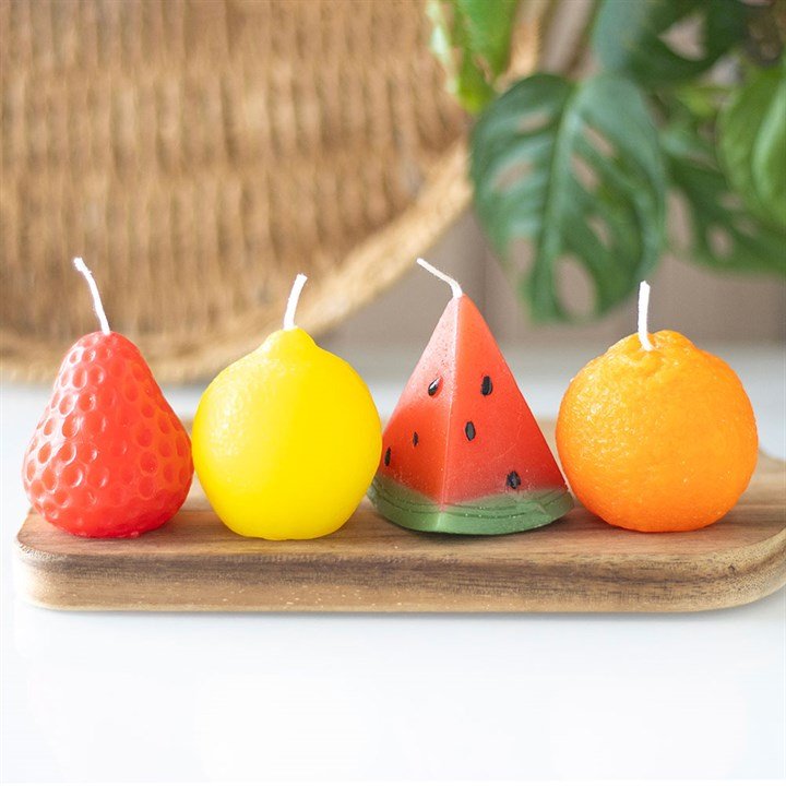 Set of 4 Fruit Shaped Candles | Inspired Creative Gifts | UK Supplier