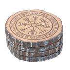 Set of 4 Norse Mythology Wood Slice Coasters | Inspired Creative Gifts | UK Supplier