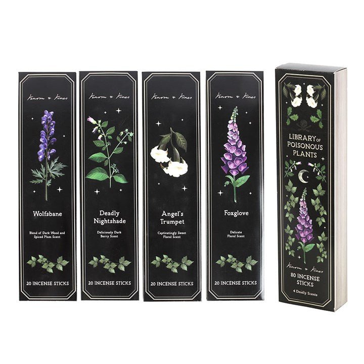 Set of 4 Poisonous Plants Incense Stick Packs | Inspired Creative Gifts | UK Supplier