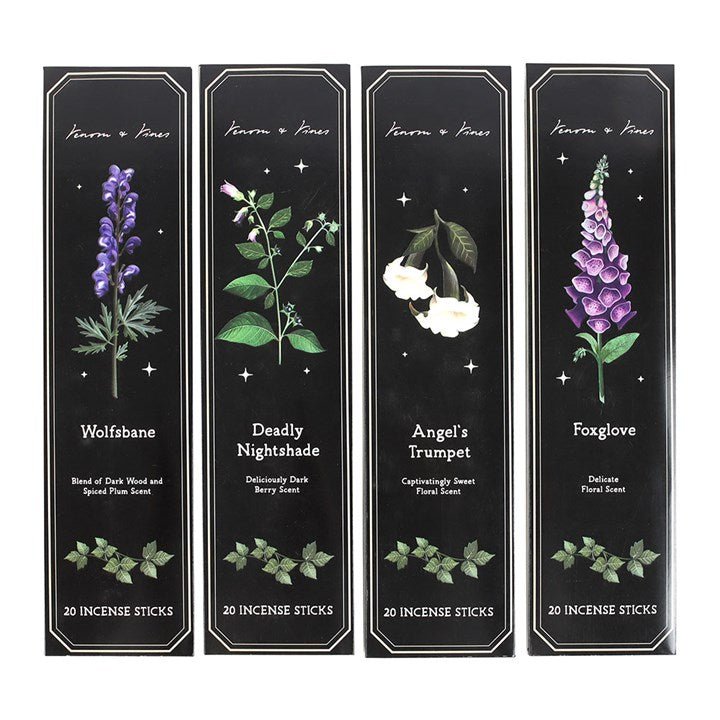 Set of 4 Poisonous Plants Incense Stick Packs | Inspired Creative Gifts | UK Supplier