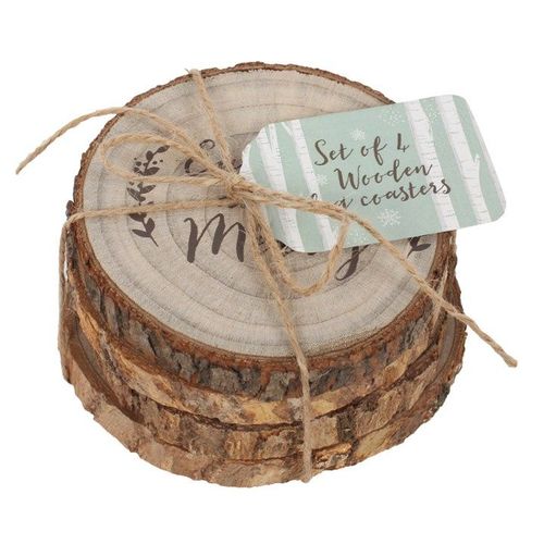 Set of 4 Printed Log Coasters | Inspired Creative Gifts | UK Supplier