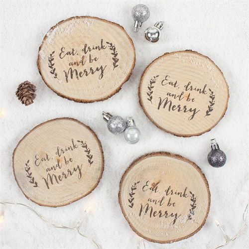 Set of 4 Printed Log Coasters | Inspired Creative Gifts | UK Supplier