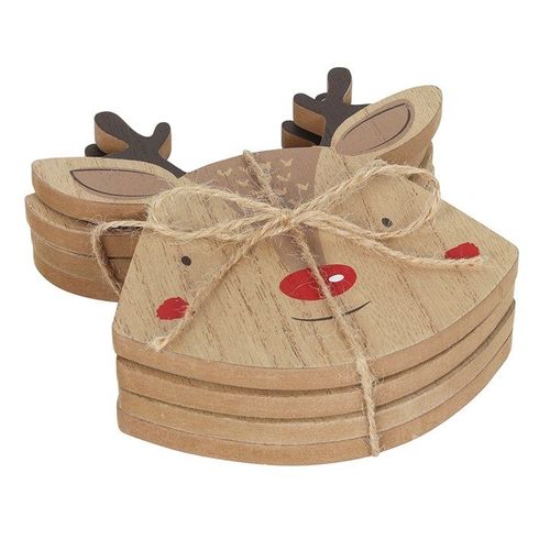 Set of 4 Reindeer Coasters | Inspired Creative Gifts | UK Supplier