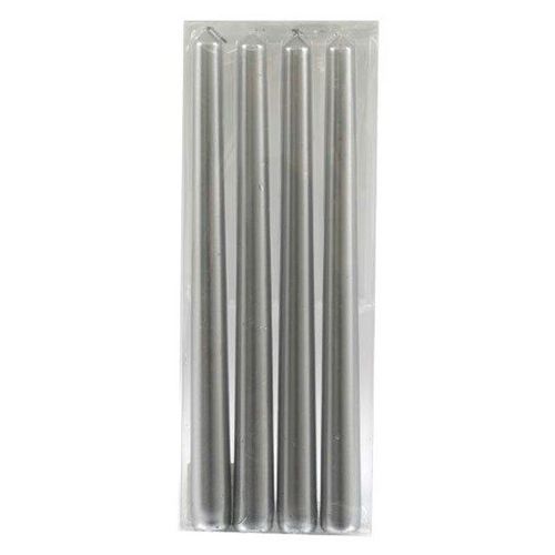 Set of 4 Silver Taper Candles | Inspired Creative Gifts | UK Supplier