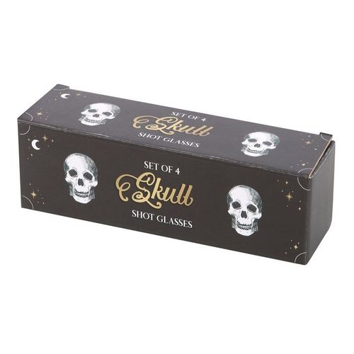 Set of 4 Skull Shot Glasses Set | Inspired Creative Gifts | UK Supplier