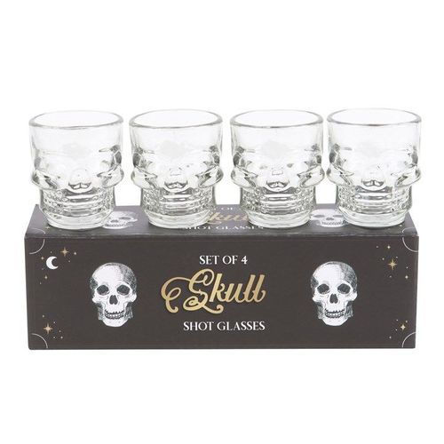 Set of 4 Skull Shot Glasses Set | Inspired Creative Gifts | UK Supplier
