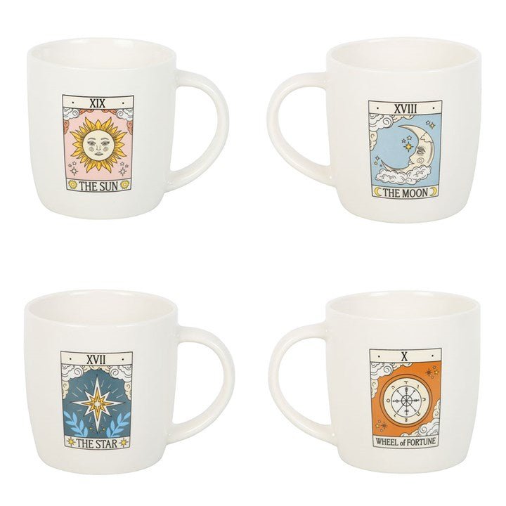 Set of 4 Vintage Tarot Mugs | Inspired Creative Gifts | UK Supplier