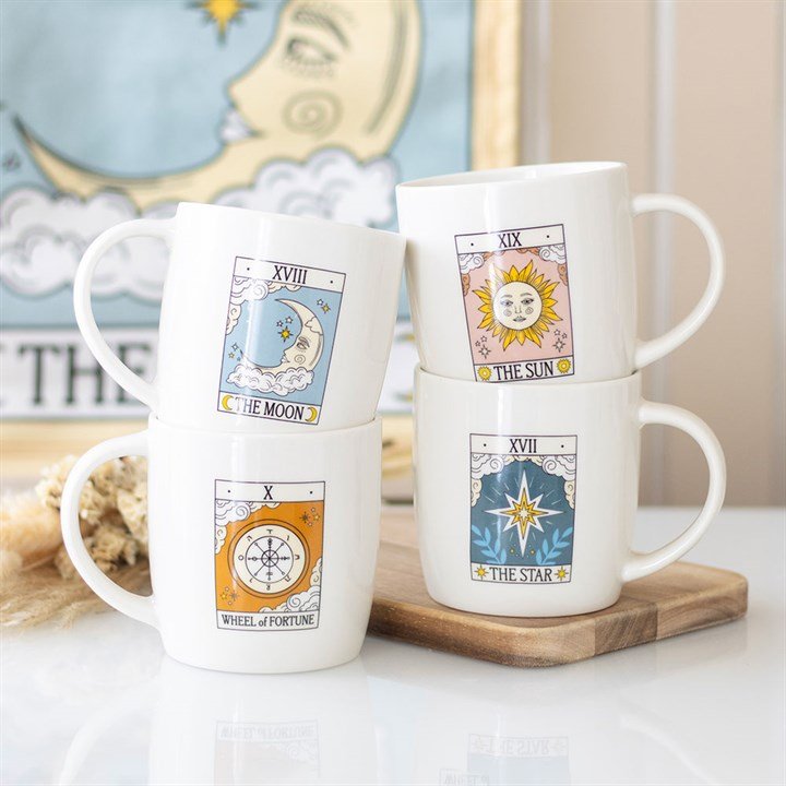 Set of 4 Vintage Tarot Mugs | Inspired Creative Gifts | UK Supplier