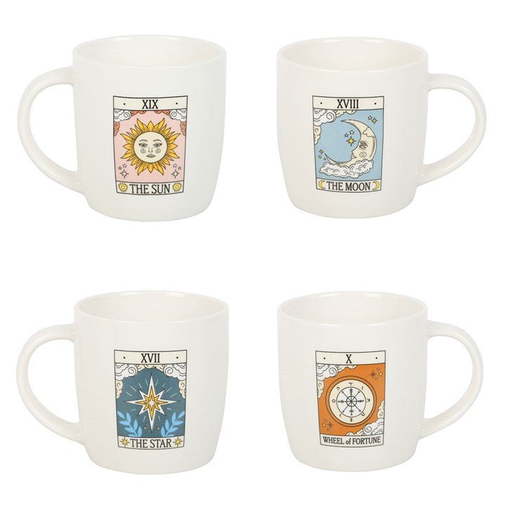Set of 4 Vintage Tarot Mugs | Inspired Creative Gifts | UK Supplier