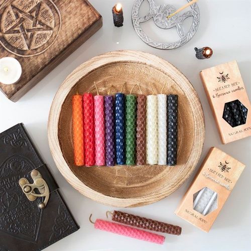 Set of 6 Blue Beeswax Spell Candles | Inspired Creative Gifts | UK Supplier