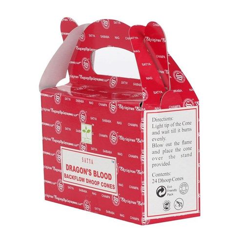 Set of 6 Packets of Satya Dragon's Blood Backflow Dhoop Cones | Inspired Creative Gifts | UK Supplier