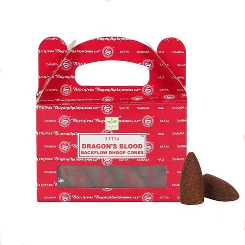 Set of 6 Packets of Satya Dragon's Blood Backflow Dhoop Cones | Inspired Creative Gifts | UK Supplier