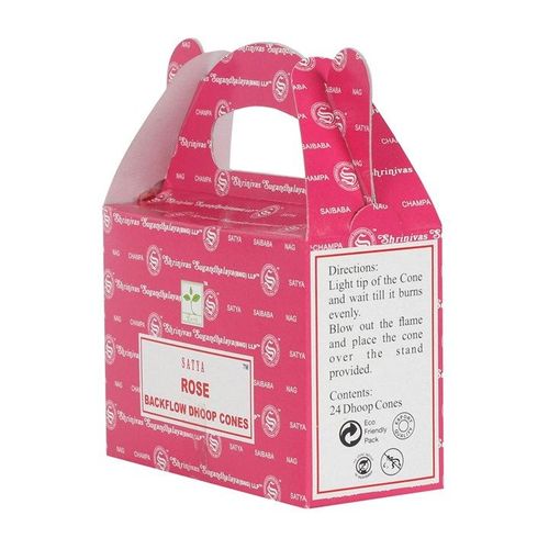 Set of 6 Packets of Satya Rose Backflow Dhoop Cones | Inspired Creative Gifts | UK Supplier