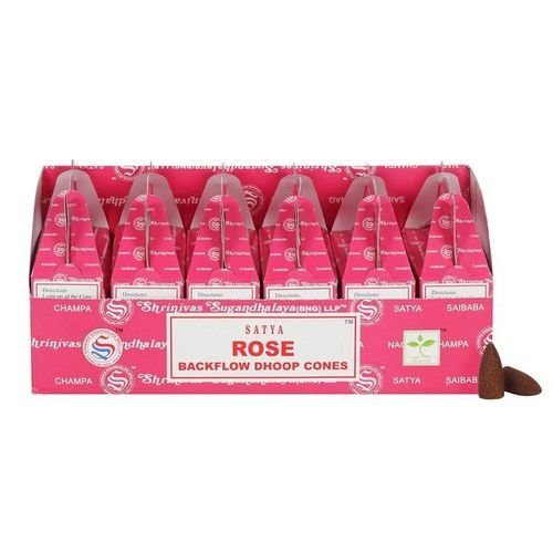 Set of 6 Packets of Satya Rose Backflow Dhoop Cones | Inspired Creative Gifts | UK Supplier
