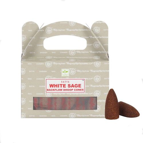 Set of 6 Packets of Satya White Sage Backflow Dhoop Cones | Inspired Creative Gifts | UK Supplier