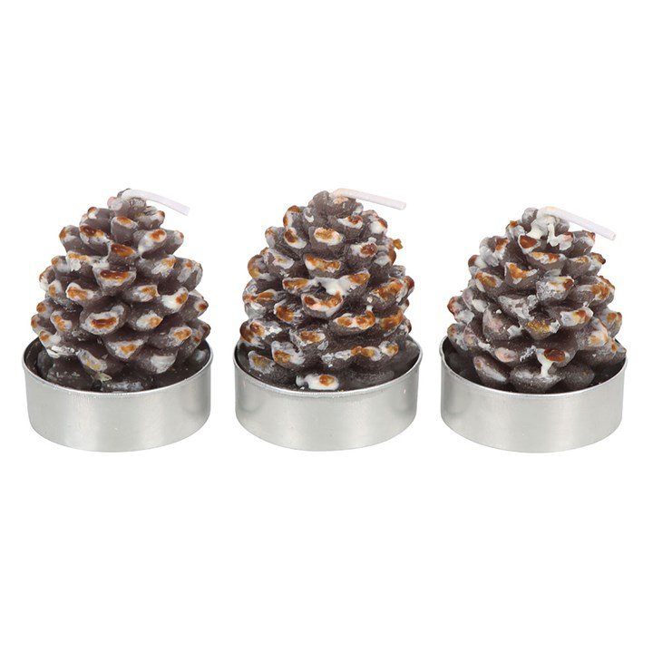 Set of 6 Pinecone Tealight Candles | Inspired Creative Gifts | UK Supplier
