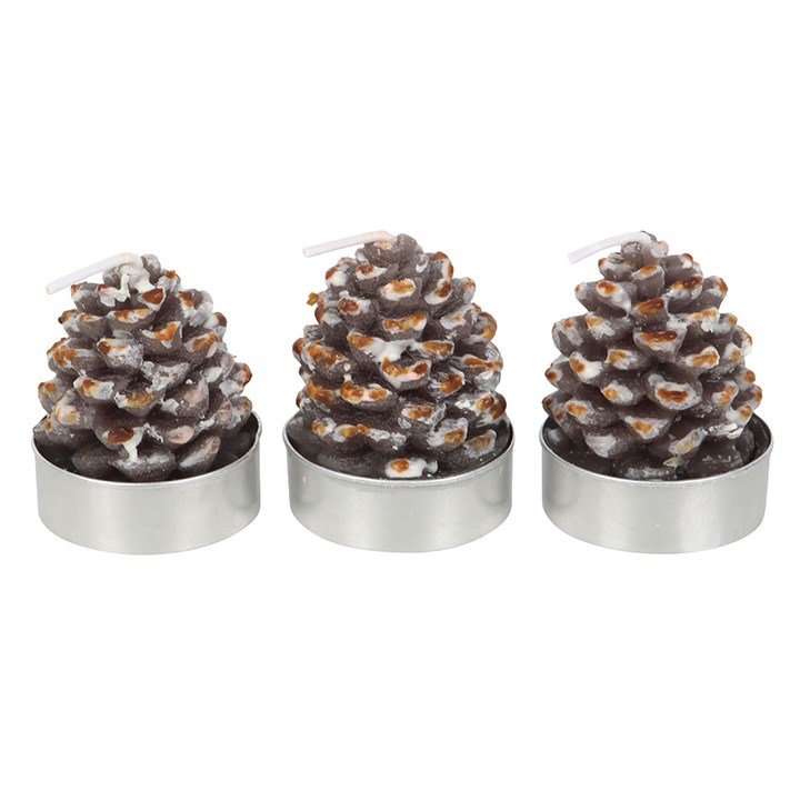 Set of 6 Pinecone Tealight Candles | Inspired Creative Gifts | UK Supplier