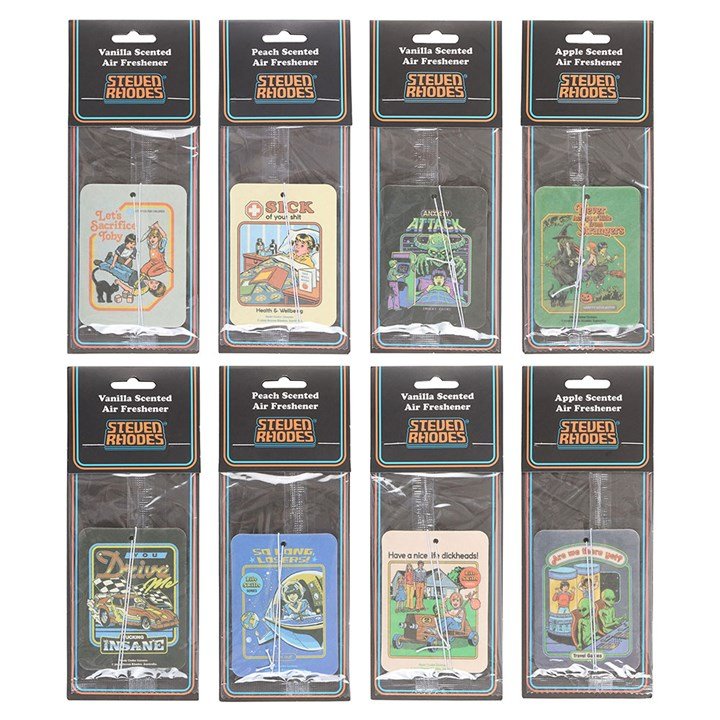 Set of 8 Air Fresheners by Steven Rhodes | Inspired Creative Gifts | UK Supplier