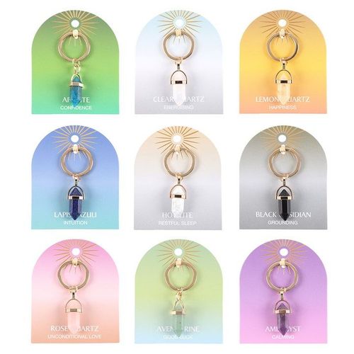 Set of 9 Crystal Keyrings | Inspired Creative Gifts