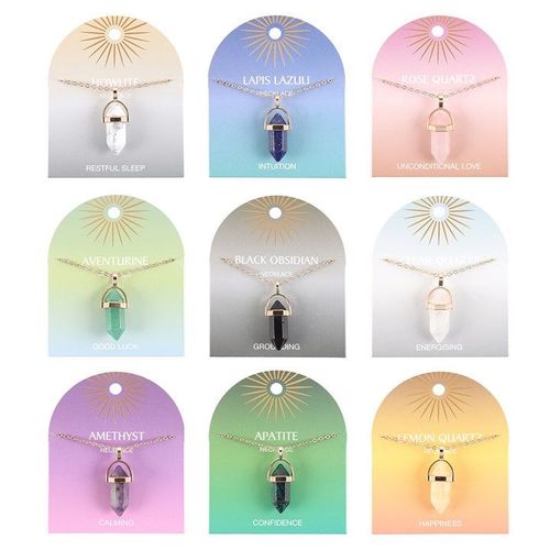 Set of 9 Crystal Pendant Necklaces | Inspired Creative Gifts | UK Supplier
