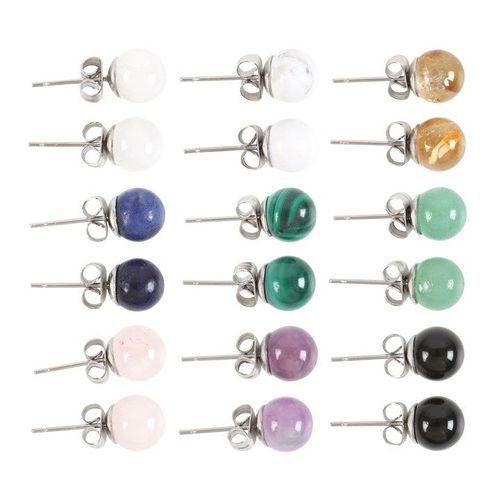 Set of 9 Semi Precious Crystal Earrings | Inspired Creative Gifts | UK Supplier