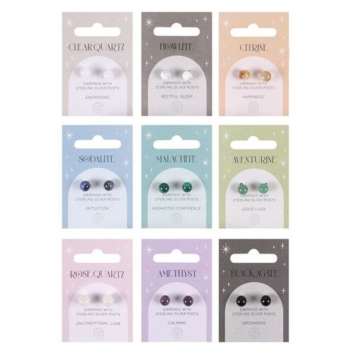 Set of 9 Semi Precious Crystal Earrings | Inspired Creative Gifts | UK Supplier