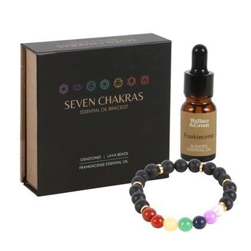 Seven Chakra Mixed Gemstone Essential Oil Bracelet | Inspired Creative Gifts | UK Supplier