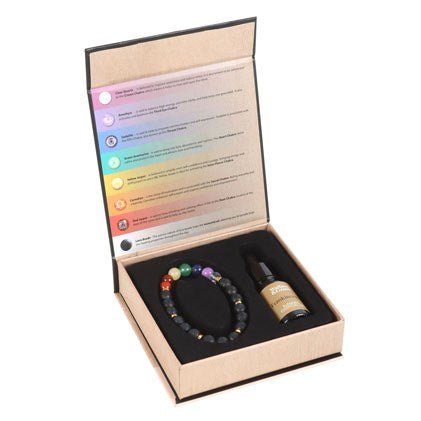 Seven Chakra Mixed Gemstone Essential Oil Bracelet | Inspired Creative Gifts | UK Supplier