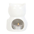 Shiny White Cat Oil Burner | Inspired Creative Gifts | UK Supplier