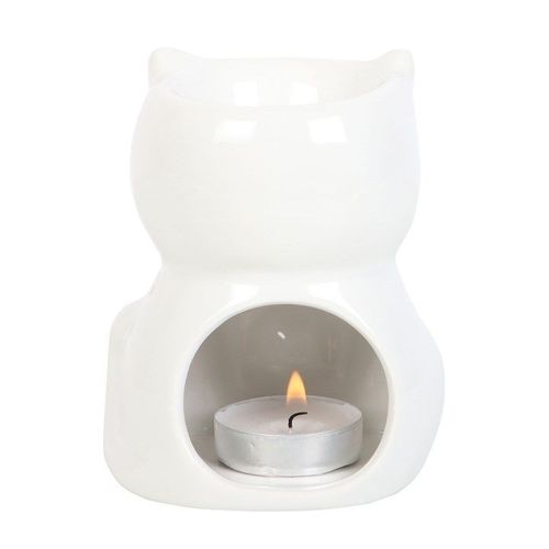 Shiny White Cat Oil Burner | Inspired Creative Gifts | UK Supplier